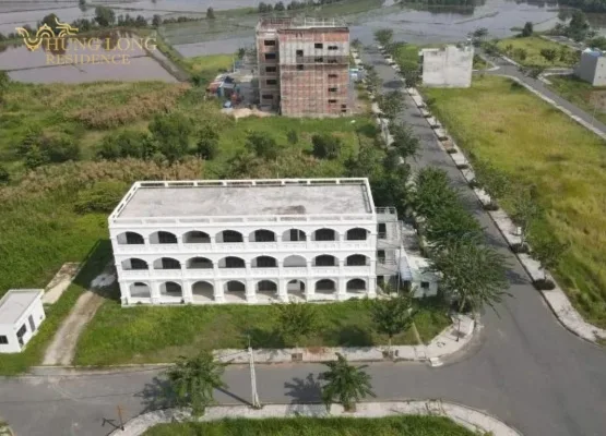 khu dân cư hưng long residence được chụp trên cao xuống