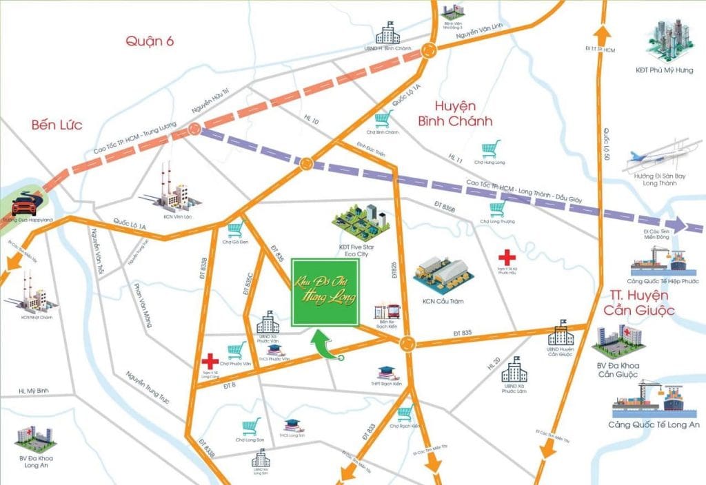 vị trí Hưng Long Residence 2